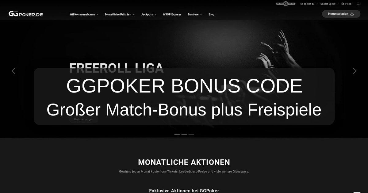 Ggpoker Bonus Code 2026 - Verifizierter Bonus Code für Deutschland